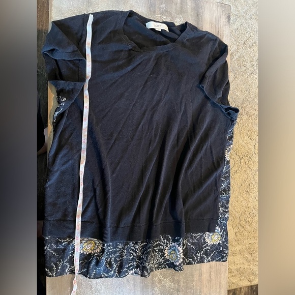 Loft Short Sleeve Back Patterned Shirt Large Petite - Picture 8 of 8